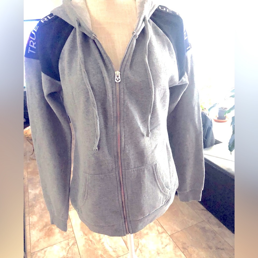 Authentic True Religion Logo Zip Hoodie size M